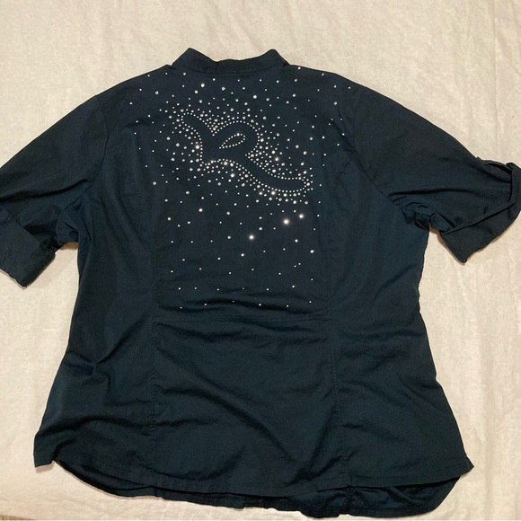 Vintage Rocawear Black Women’s Shirt with Side Ruching and Bedazzled Back - Picture 1 of 14
